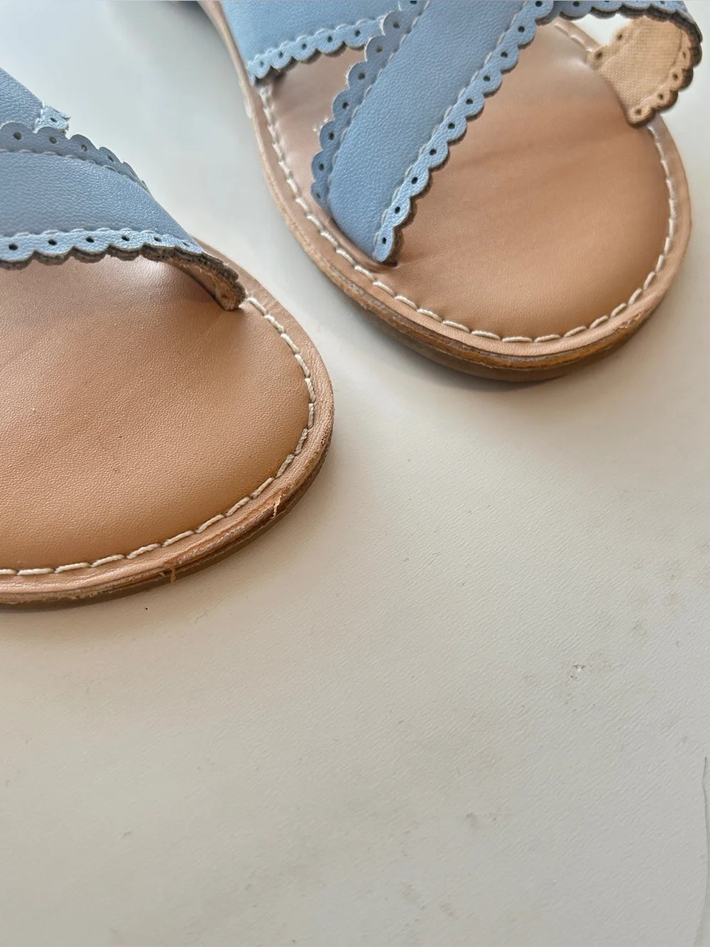 Jumping Beans Light Blue Girls Scalloped Strap Sandals Size 11